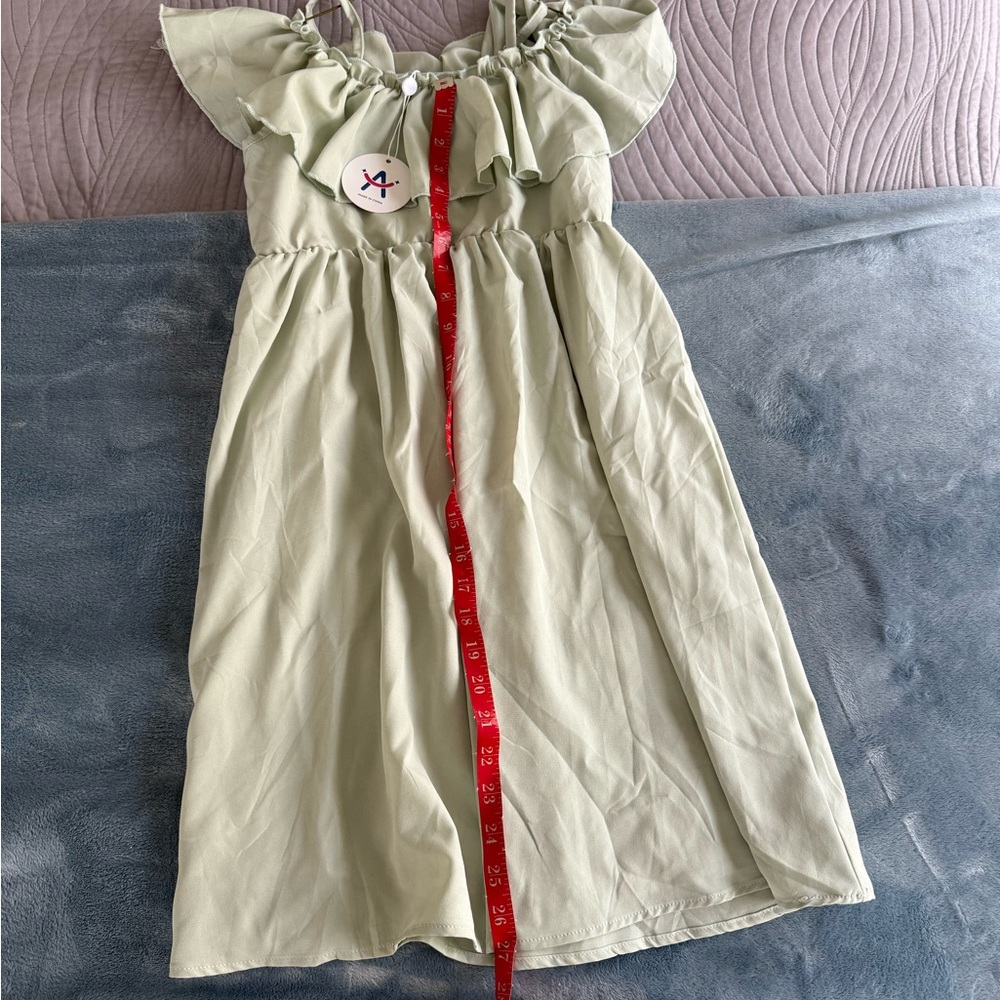 Arshiner Light Green Ruffle Dress - Picture 7 of 9